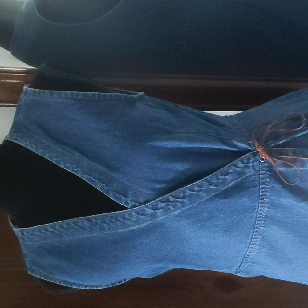 Sleeveless Denim Wrap Dress